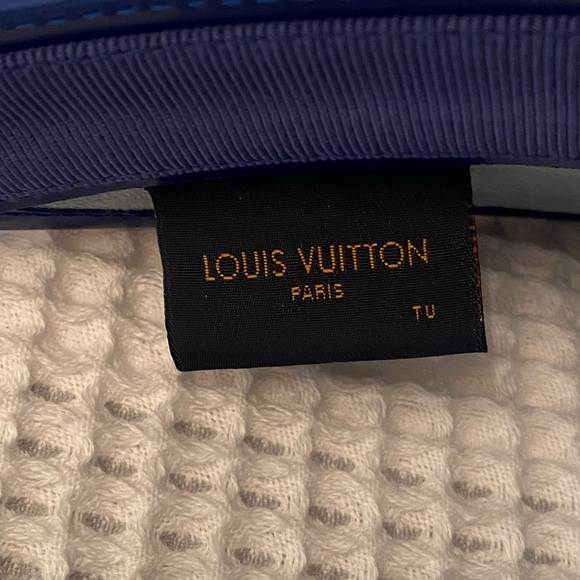 Louis Vuitton Blue Calfskin Raffia Monogram Strawgram Visor - Picture 5 of 6